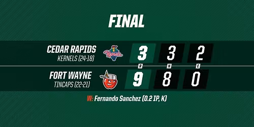 Cedar Rapids Kernels vs. Fort Wayne Tincaps