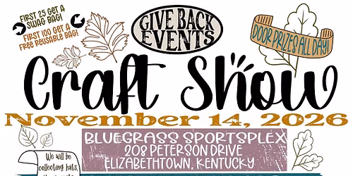 GIVE BACK EVENTS NOVEMBER CRAFT SHOW 