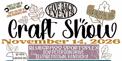 GIVE BACK EVENTS NOVEMBER CRAFT SHOW 