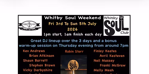 Whitby Soul Club Abbey Wharf Weekender