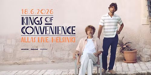 Kings Of Convenience (NOR), Allas Live 18.6.2026