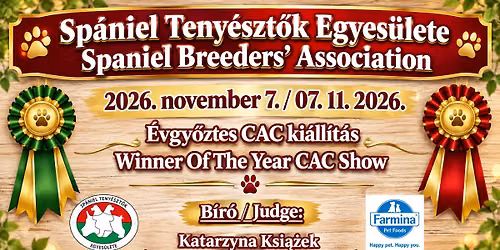 \u00c9vgy\u0151ztes Spaniel CAC ki\u00e1ll\u00edt\u00e1s - Winner Of The Year CAC show for Spaniels