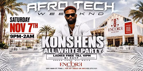 KONSHENS ALL WHITE AFRO TECH WEEKEND