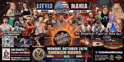Terrell, TX - Little Mania Mini Wrestling @ Swingin Doors