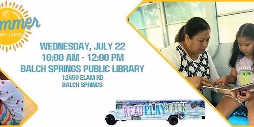 Read Play Talk Pop-Up at the Balch Springs Public Library