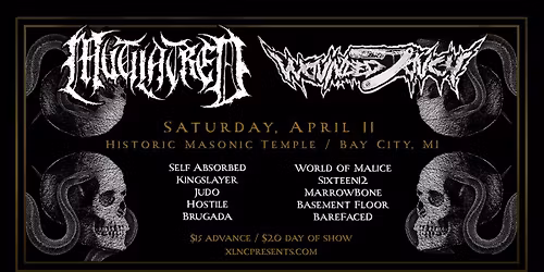 Mutilatred + Wounded Touch | April 11 at Historic Masonic Temple