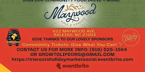 IRIE ROOTS HOLIDAY MARKET SOCIAL \u2122 FUNDRAISER