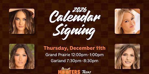 Hooters Texas Calendar Signing