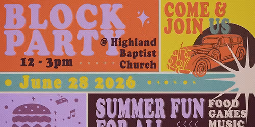 Free Community Block Party and Car Show