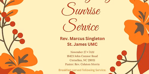 Thanksgiving Sunrise Service