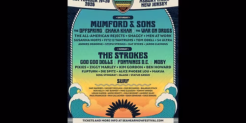 Sea Hear Now Festival: Mumford & Sons  The Strokes - 2 Day Pass