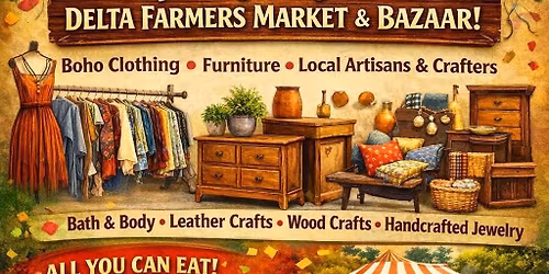 Grand Re-Opening for The Cottage Boutique and Delta Farmers Market & Bazaar!