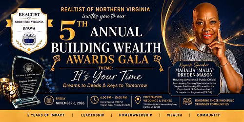 Realtist of Northern VA 5th Annual Building Wealth Awards Gala