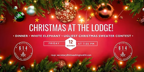 Mt. Washington No. 614 Lodge Christmas Celebration and White Elephant Charity Auction