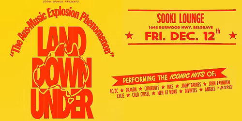 LandDownUnder - Live at the Sooki Lounge - Friday December 12