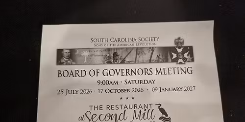 South Carolina Society, Board of Governors Meeting