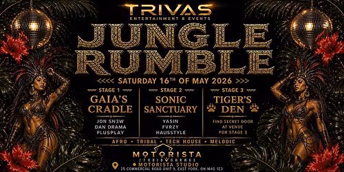 Jungle Rumble:  3-Stage Afro, Tribal & Tech House Experience Toronto (19+)
