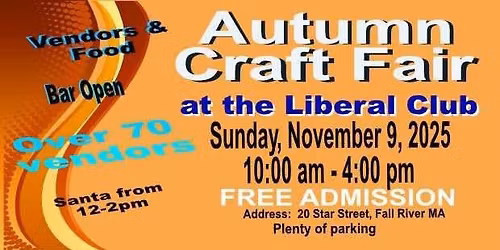2025 Autumn Craft Fair at the Liberal Club Nov 9th