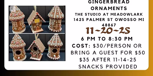Gingerbread House Ornament Workshop