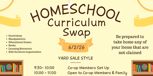 Homeschool Curriculum Swap- Rooted In Grace Homeschool Alliance