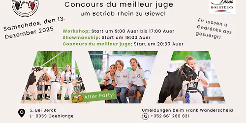 Jongziichterworkshop & Concours du meilleur juge um Betrieb Thein zu Giewel