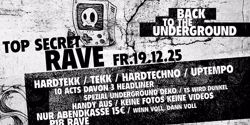 \u25ac TOP SECRET RAVE \u25ac 10 ACTS DAVON 3 HEADLINER \u2022 HARDTEKK \/ TEKK \/ HARDTECHNO \/ UPTEMPO