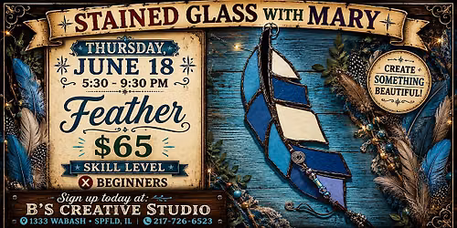 Stained Glass with Mary- FEATHER