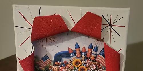 Patriotic Burst Canvas workshop with Donna