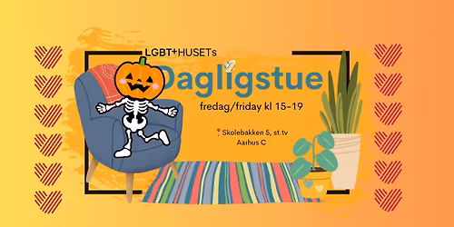 Dagligstue med Halloweentema og toasts