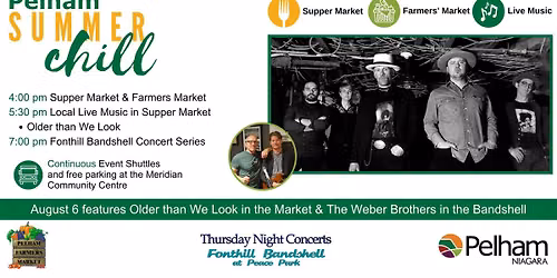 Pelham Summer Chill with Older than We Look in the Market & The Weber Brothers in the Bandshell 