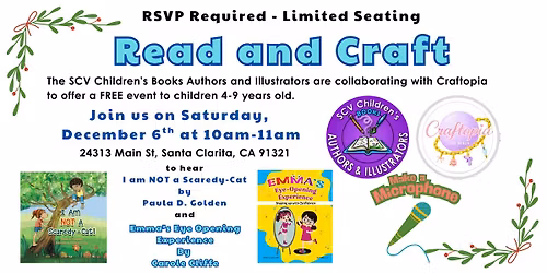 Giving Cheer SCV Children's Book Authors Read and Craft at Craftopia