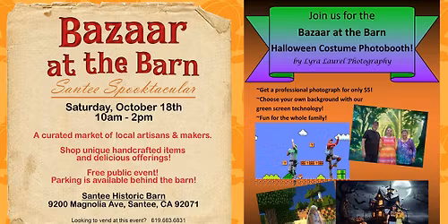 Bazaar at the Barn: Santee Spooktacular and Santee Historical Society's Safety Fair 