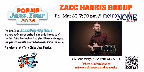 TCJF Jazz Pop-Up Tour: Zacc Harris Group at MetroNOME Brewery