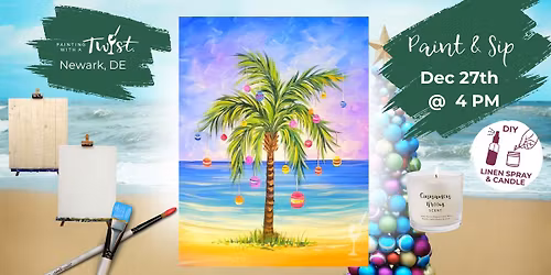 \ud83c\udfa8 Saturday Paint & Sip \u2013 Creative Fun in Newark, DE - Christmas Palm Tree
