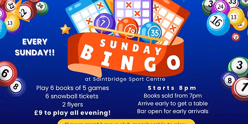 SUNDAY NIGHT BINGO at Saintbridge