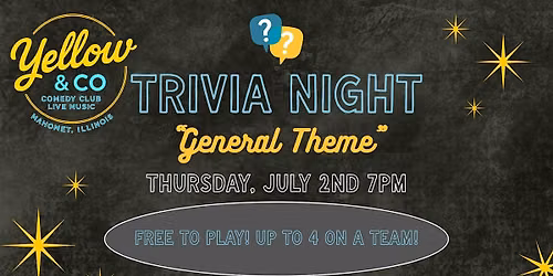 Tunes and Trivia Night "All Audio Music Trivia" at Yellow & Co.