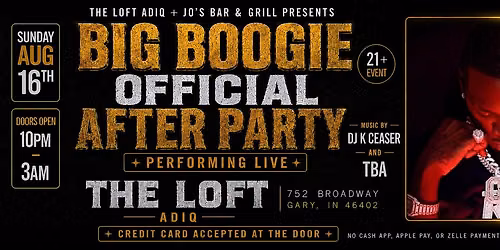 BIG BOOGIE OFFICIAL AFTER PARTY