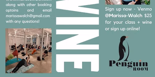 Vino & Vinyasa @ Whitehall Mill in the Goldfinch Room with Marissa Walch & Gratsi Wine