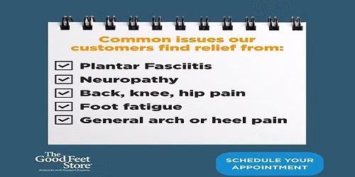 Schedule a Free Personalized Fitting & Test Walk at Manchester Good Feet Store Call (603) 945-1460