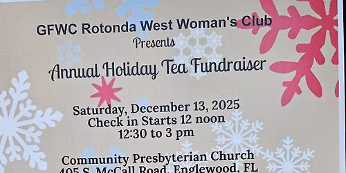 Rotonda West Woman's Club Annual Holiday Tea Fundraiser