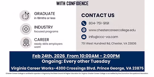 Join Chester Career College at Virginia Career Works