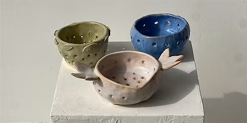 Ceramic Berry Bowl or Basket Pottery Class- Intro to Ceramics Class
