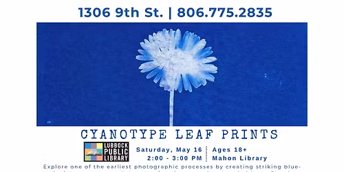 Cyanotype Leaf Prints at Mahon Library