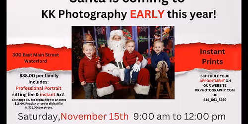 Santa Photos! November 15 @ KK Photography