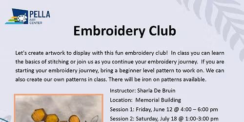 Embroidery Club, Session 3