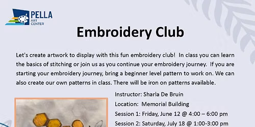 Embroidery Club, Session 3