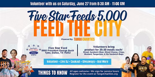 Feed The City: FIVE STAR FEEDS 5,000