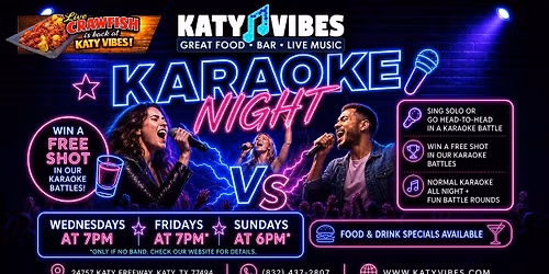 \ud83c\udfa4 Karaoke Nights at Katy Vibes! \ud83c\udfa4