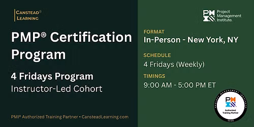PMP\u00ae Exam Prep Certification Training (New York) - 4 Fridays (Weekly)