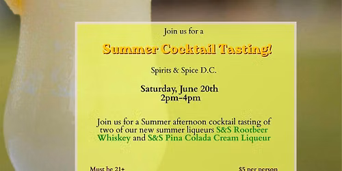 Summer Cocktail Tasting - June - Spirits & Spice D.C.